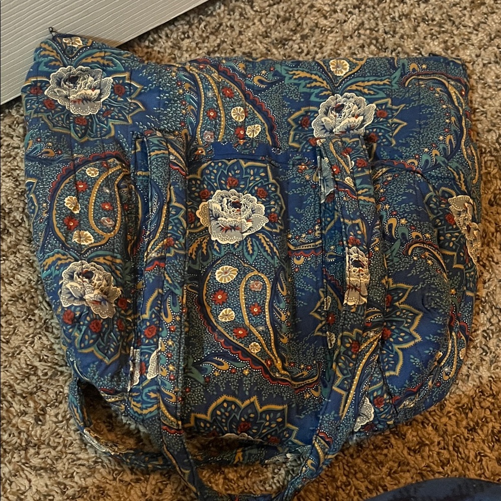 Elegant Blue Paisley Tote Bag